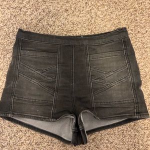 Free people high waisted black denim shorts